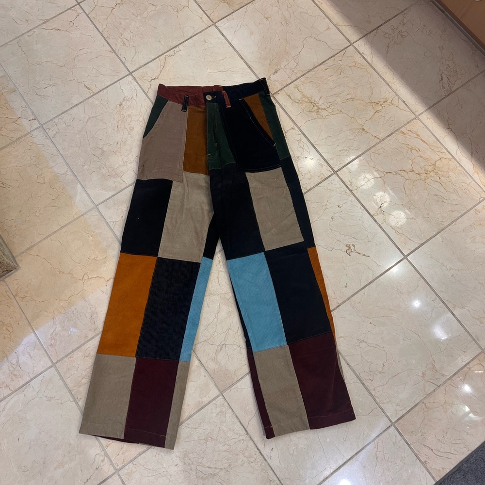 Colorful Corduroy Patchwork Women’s Pants